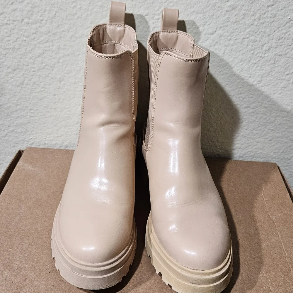 a new day Beige Ankle Booties